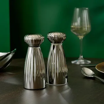 Palm Bright salt- og peberkværnsæt - Small-rostfrit stål, med bakke - Robert Welch