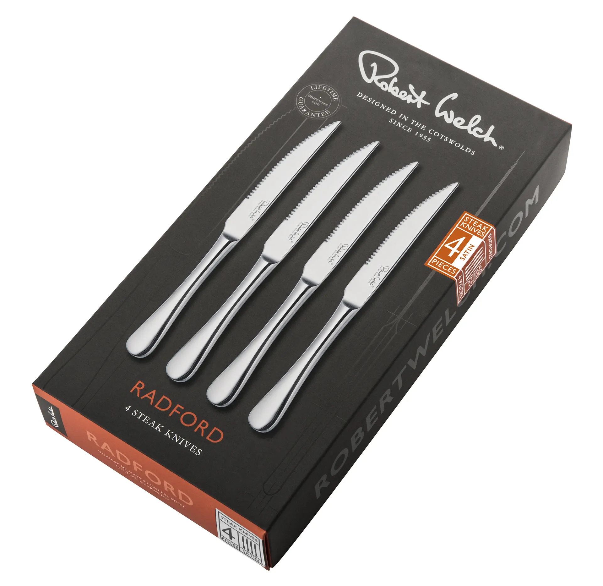 Radford steakkniv – mat – 4 dele, Rustfrit stål Robert Welch