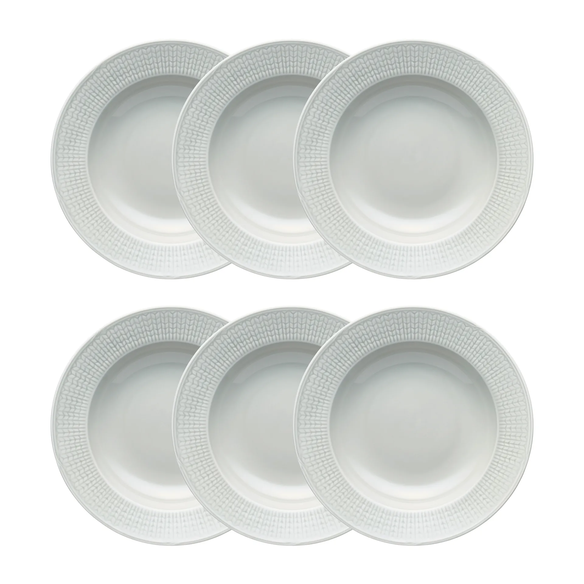 Swedish Grace dyb tallerken 25 cm 6-pak Tåge(grå) Rörstrand