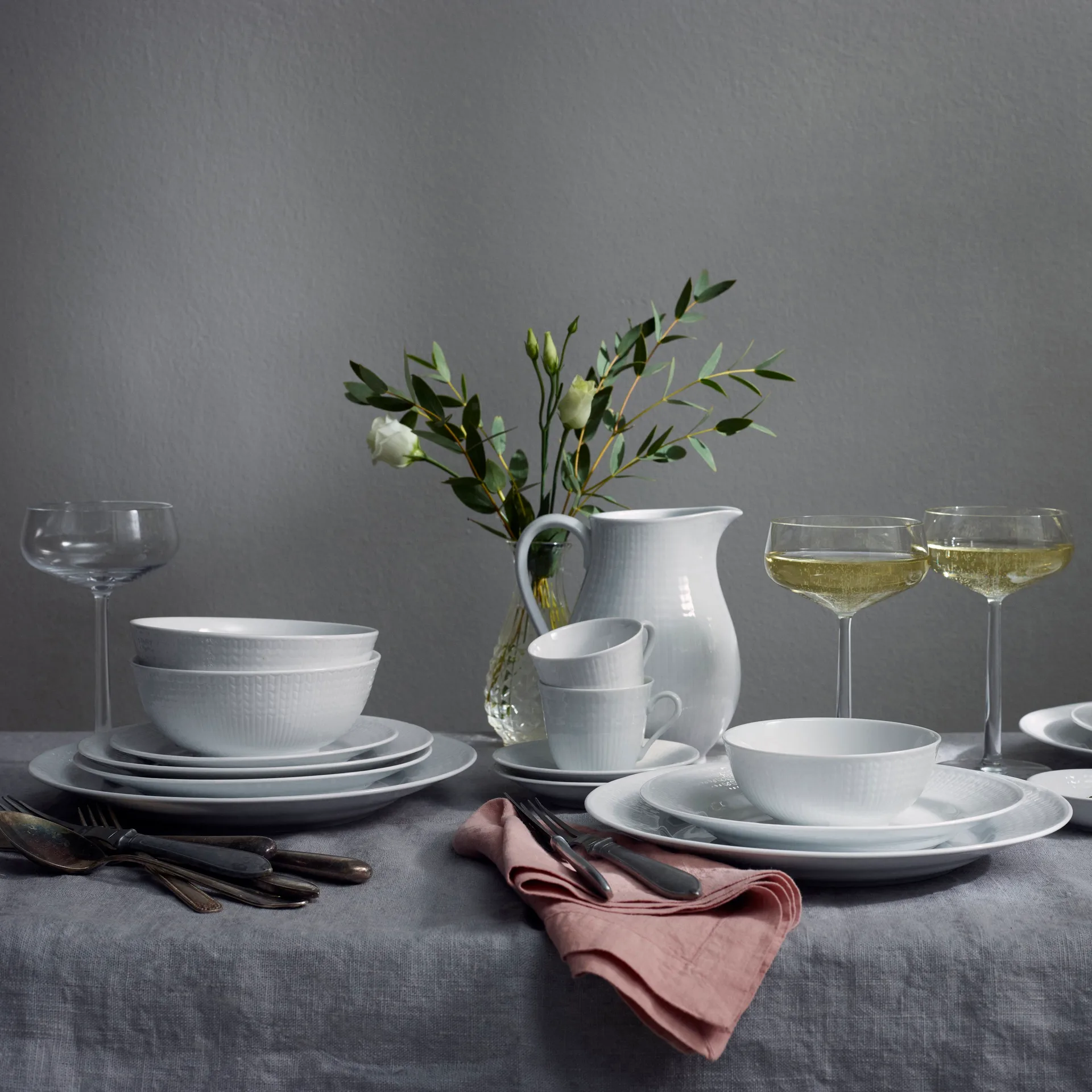 Swedish Grace tallerken 21 cm, 6 stk sne-hvid,  Rörstrand
