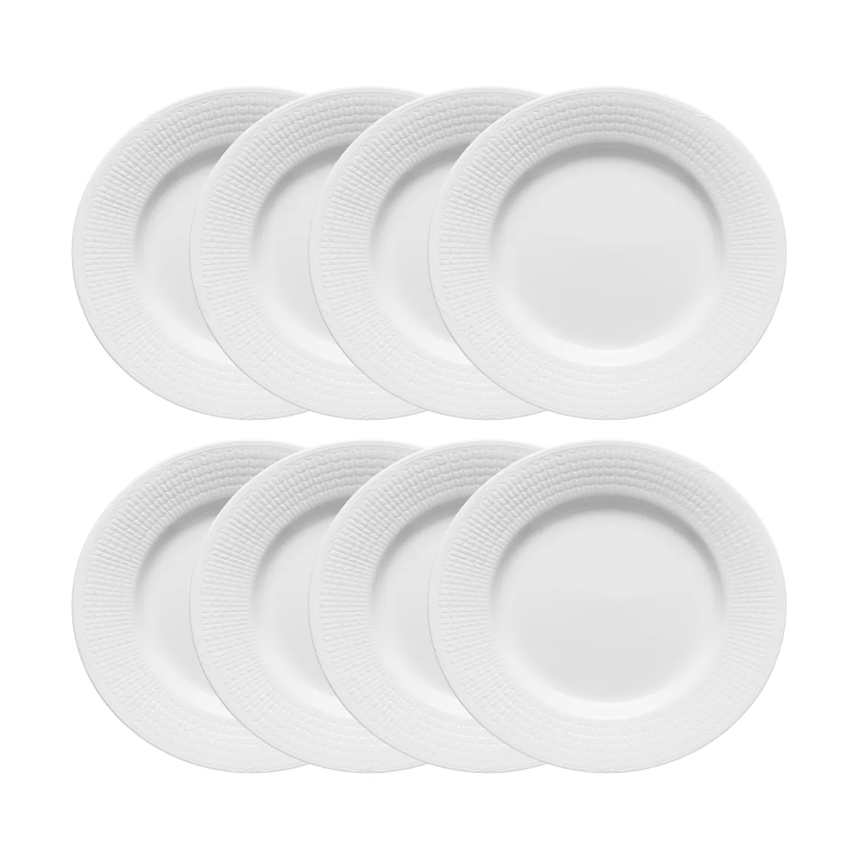 Rörstrand Swedish Grace tallerken Ø24 cm 8-pak - Sne (hvid)