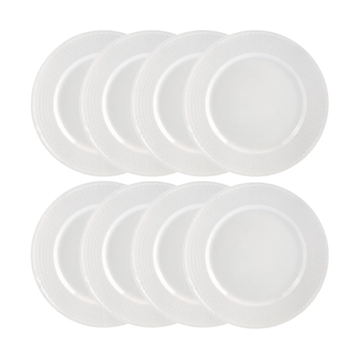 Rörstrand Swedish Grace tallerken Ø27 cm 8-pak - Sne (hvid)