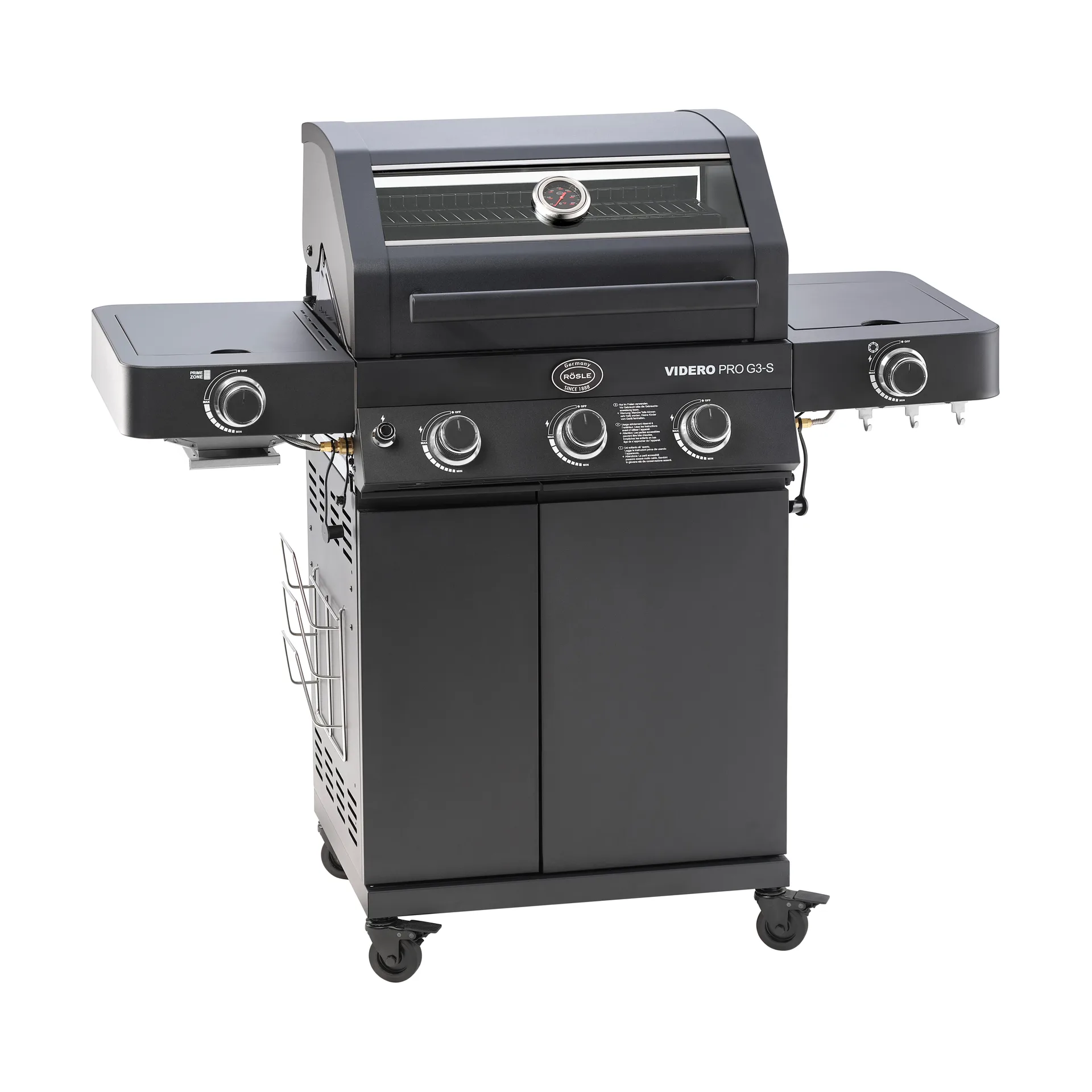 Videro PRO G3-S Vario+ gasgrill, Matsort Rösle