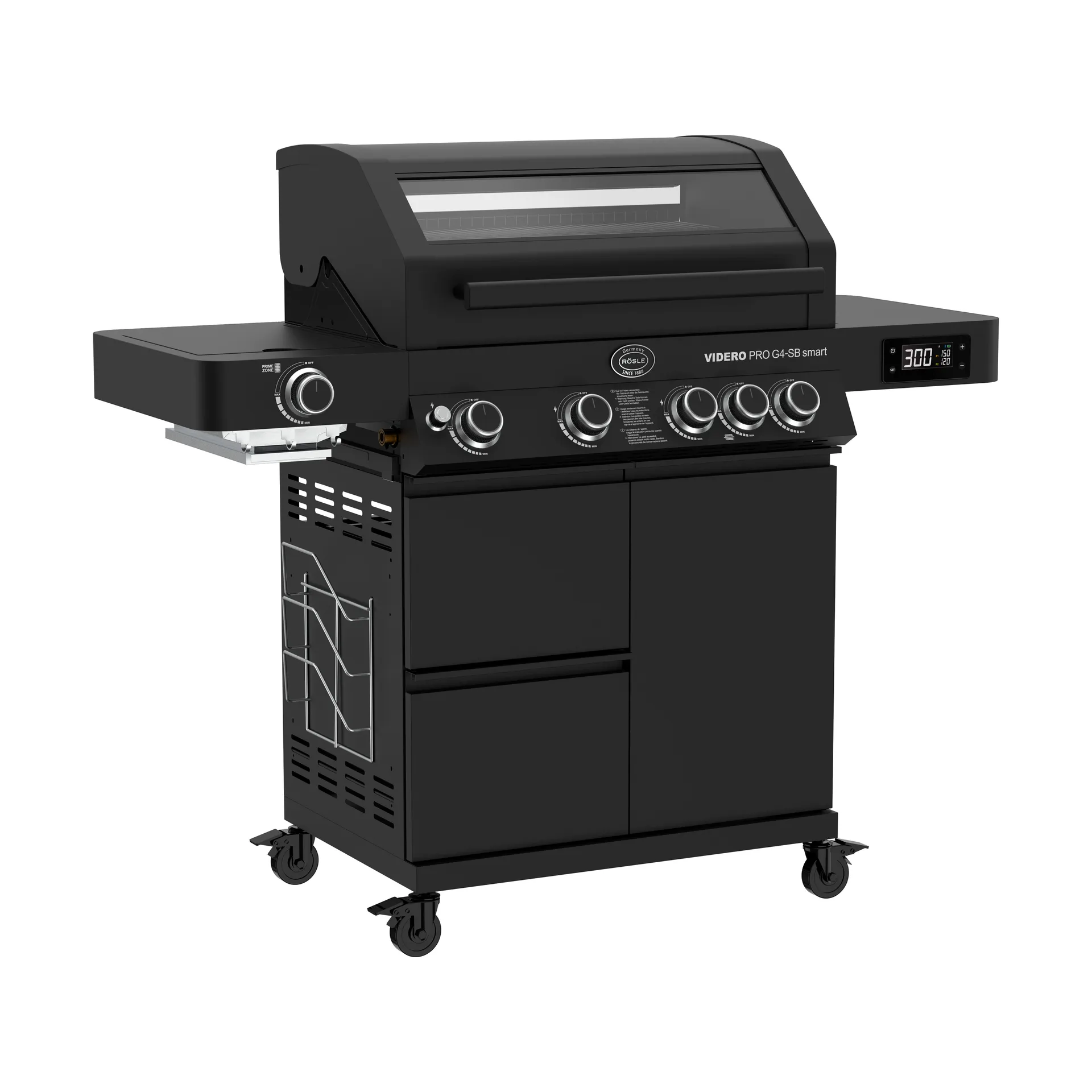 Videro PRO G4-SB Smart Vario+ gasgrill, Matsort Rösle