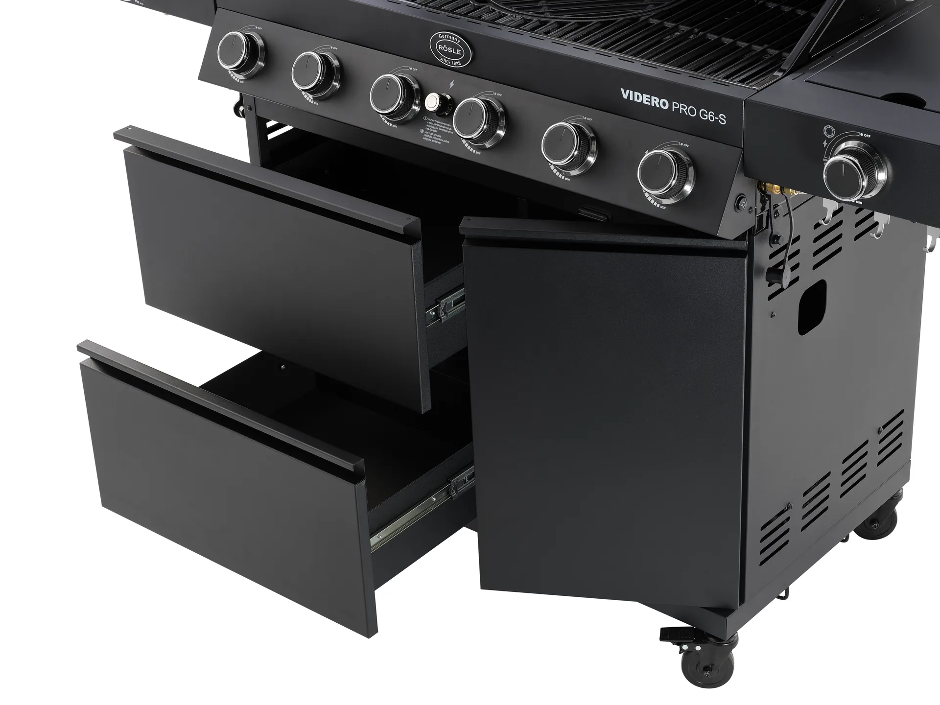 Videro PRO G6-S Vario+ gasgrill, Matsort Rösle