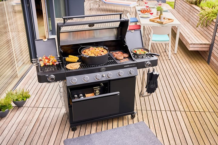 Videro PRO G6-S Vario+ gasgrill, Matsort Rösle