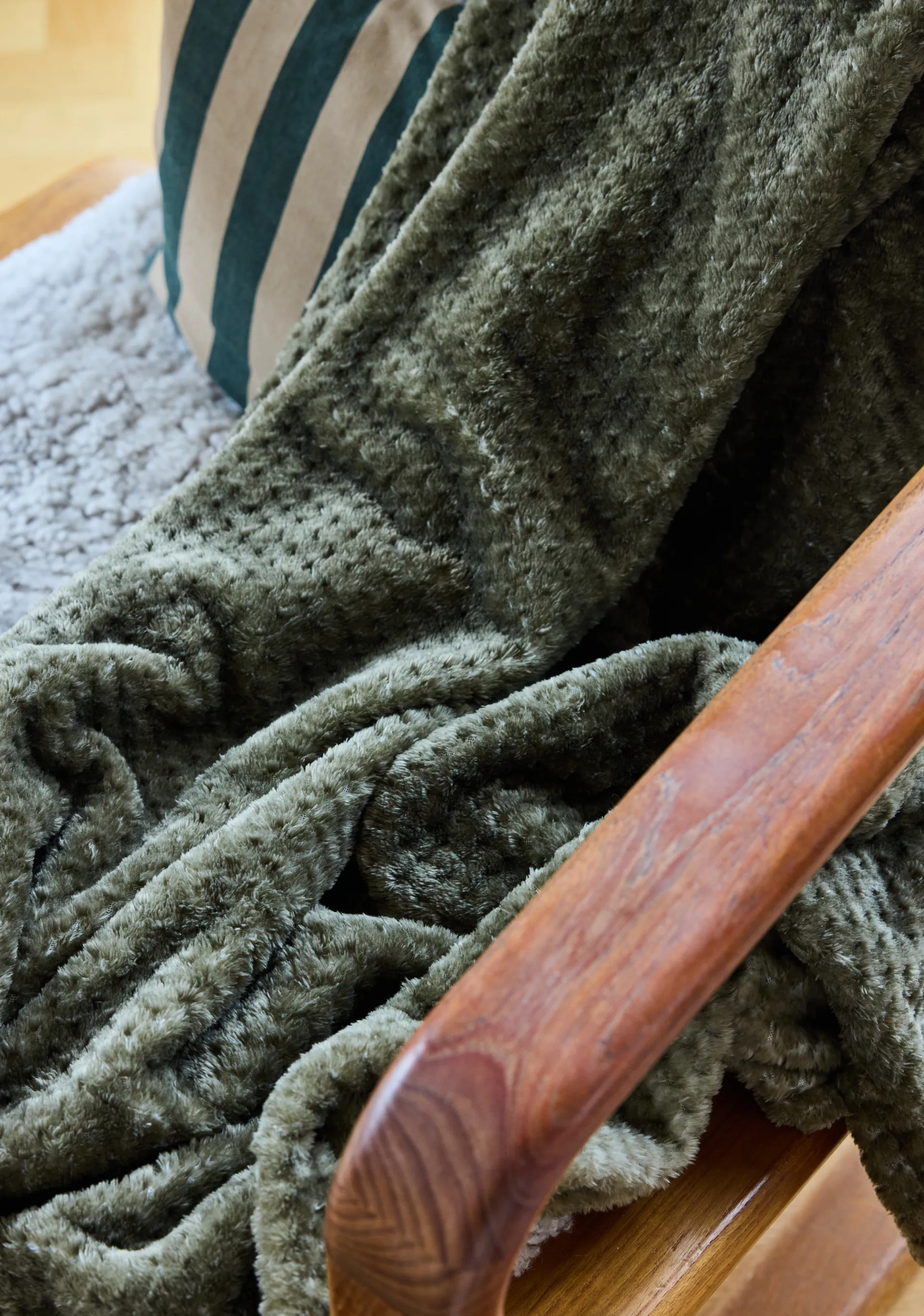 Anni fleecetæppe 130x170 cm, Grøn Sagaform