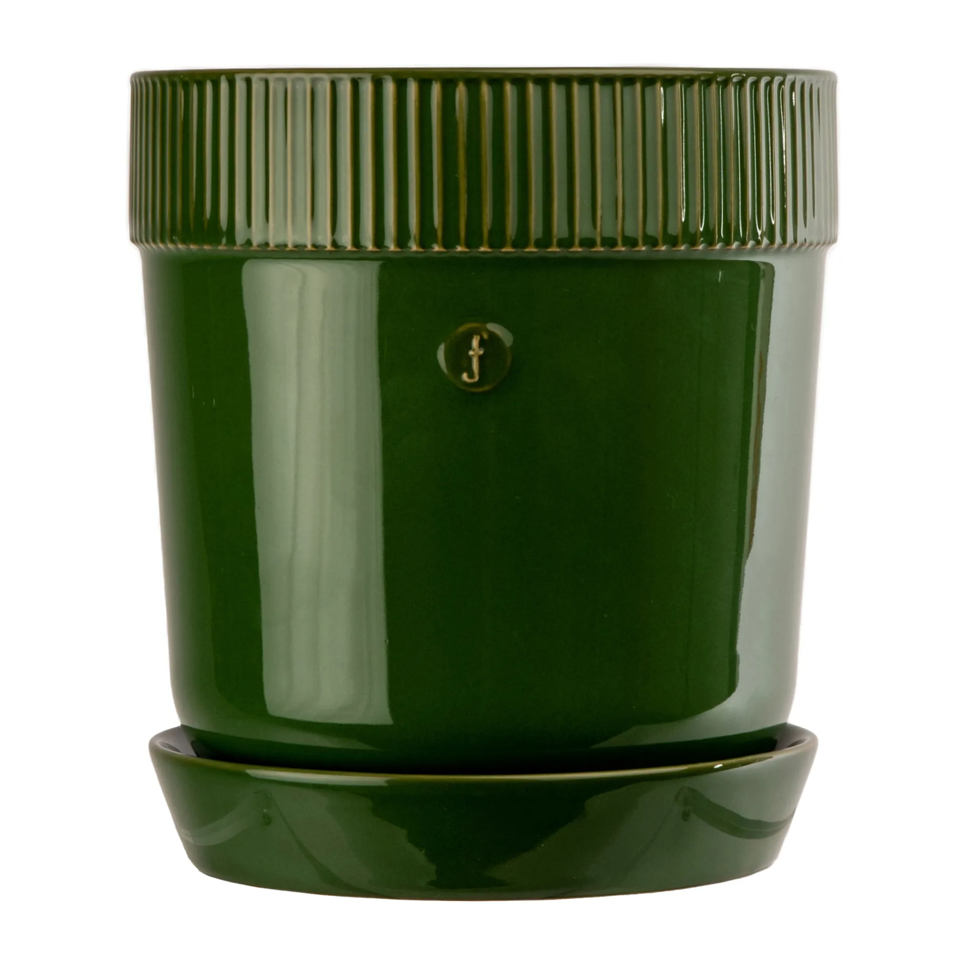 Denise krukke med fad Ø14 cm, Grøn Sagaform