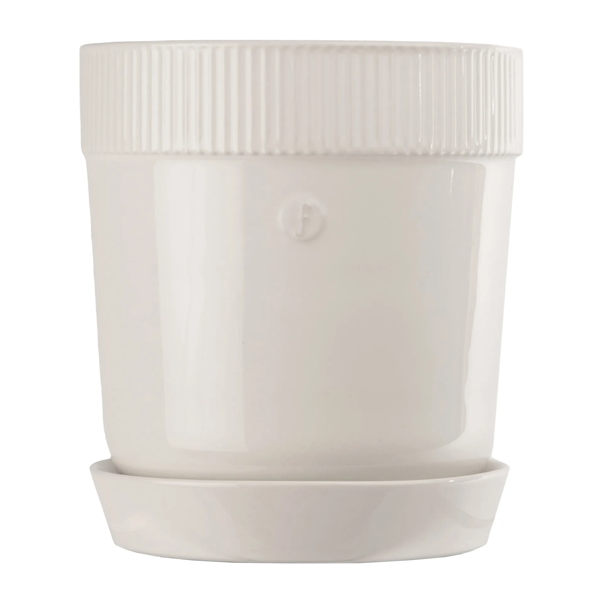 Denise krukke med fad Ø17 cm, Hvid Sagaform