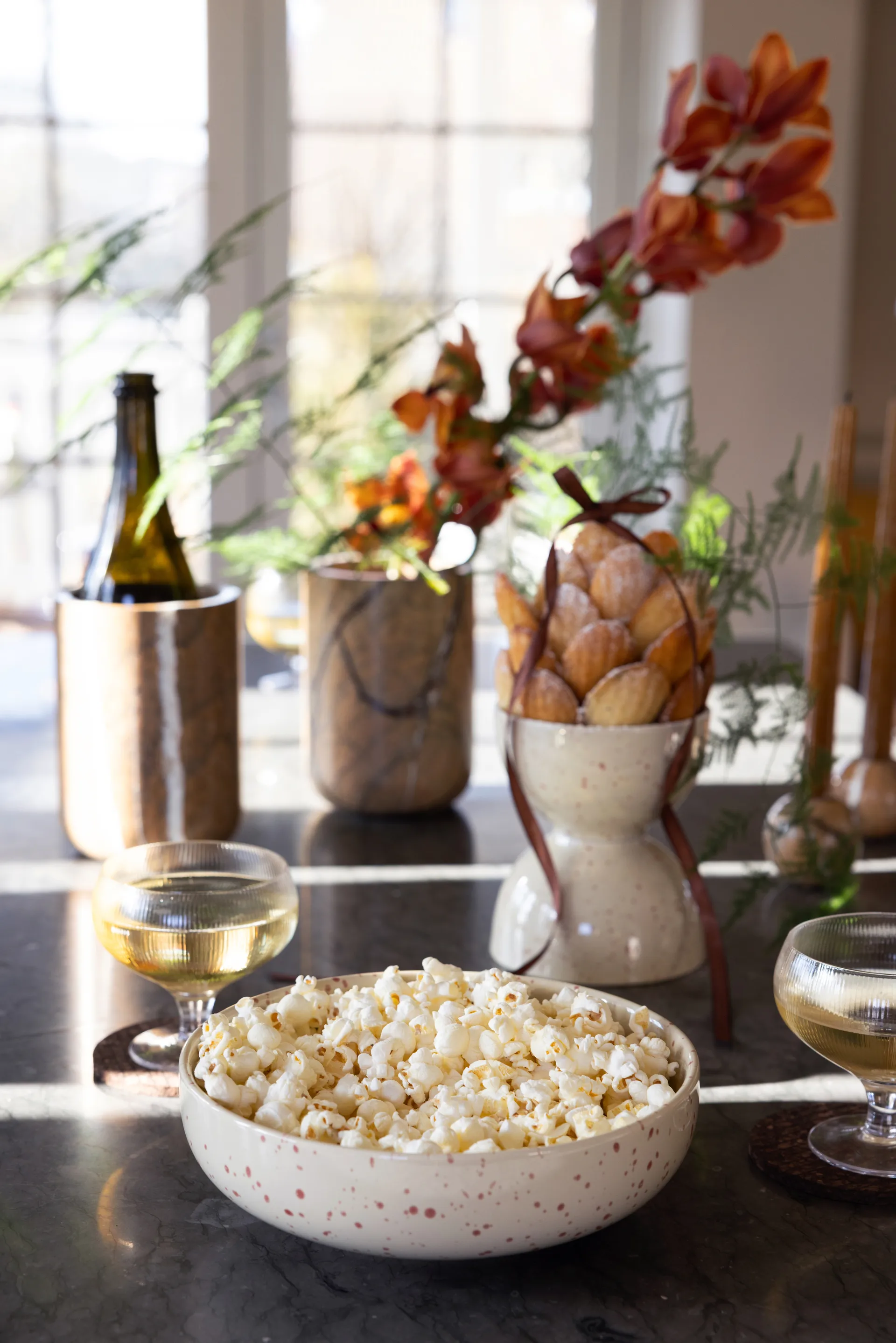 Ditte serveringsskål, Beige-bordeaux Sagaform