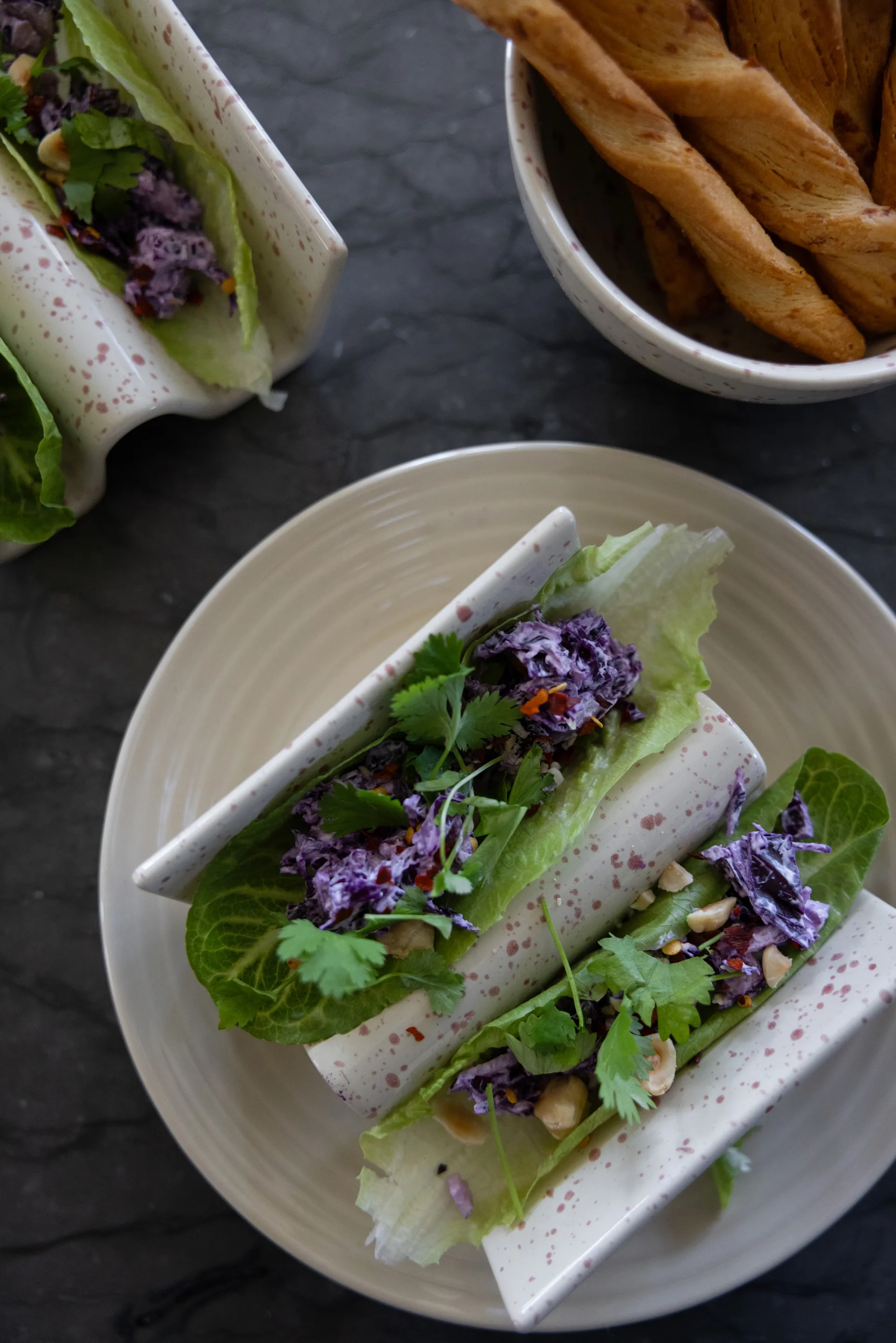 Ditte tacostativ 2-pak, Beige-vinrød Sagaform