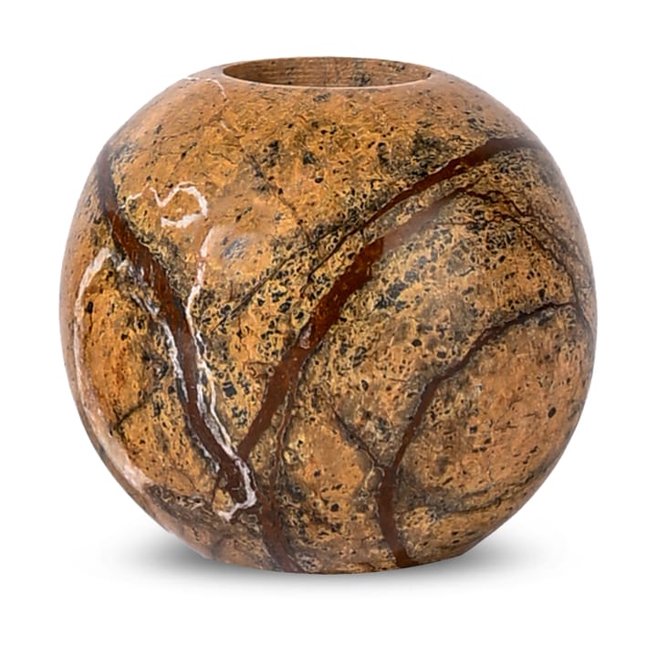 Sten lysestage Ø6 cm - Brun skovmarmor - Sagaform