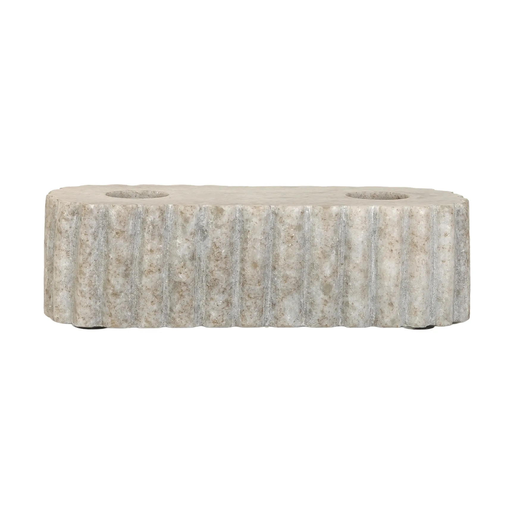 Sagaform Sten lysestage til to lys Travertinmarmor, 15x6x4 cm