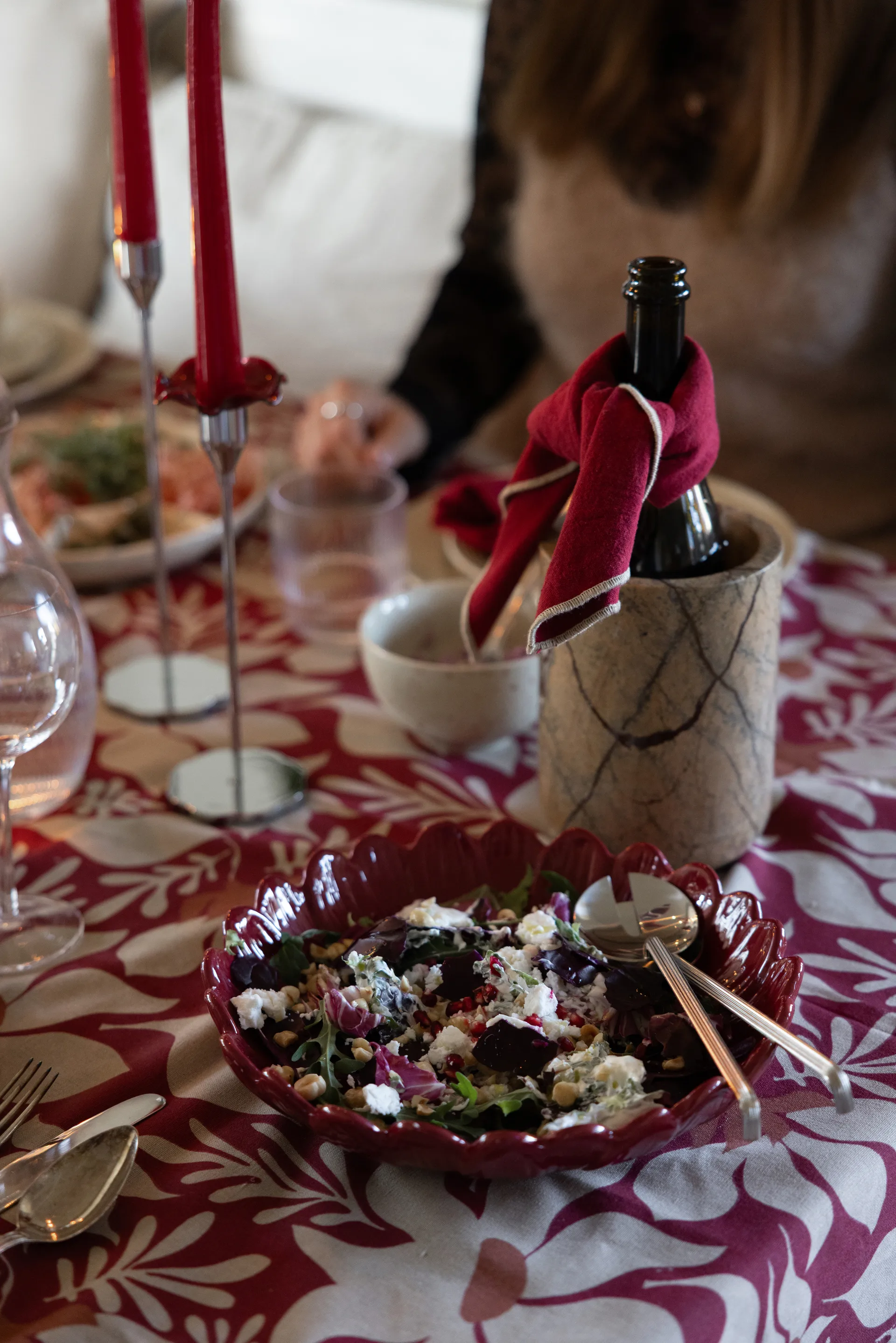 Sten vinkøler Ø12,5 cm, Brun skovmarmor Sagaform