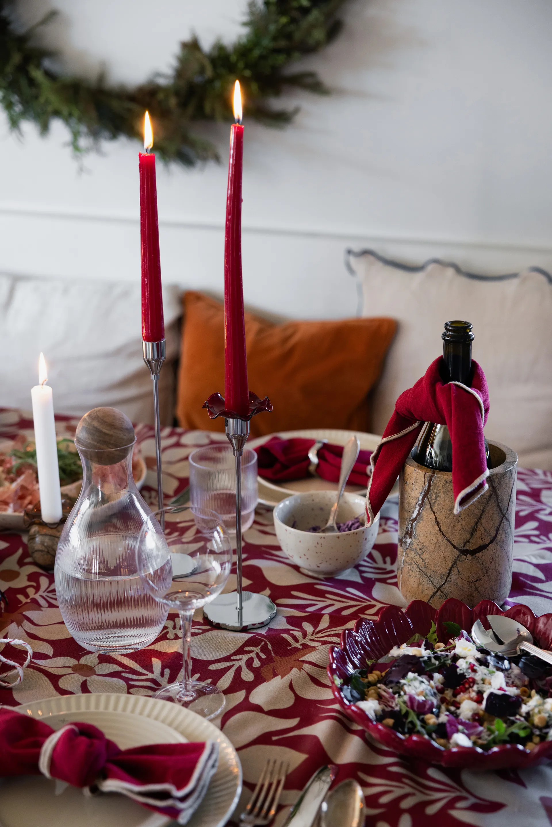 Sten vinkøler Ø12,5 cm, Brun skovmarmor Sagaform