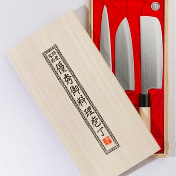 Satake Houcho knivsæt nakiri, sashimi & santoku - 3 dele - Satake