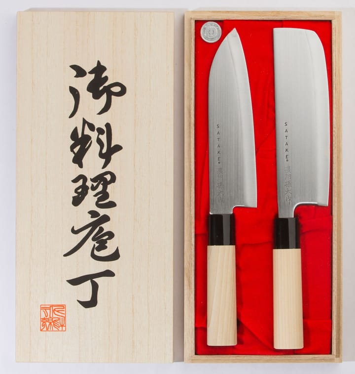 Satake Houcho knivsæt santoku & nakiri, 2 dele Satake