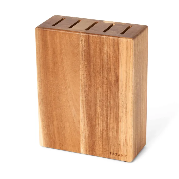 Satake knivblok - Akacietræ, 5 knive, 22,8x18x8 cm - Satake