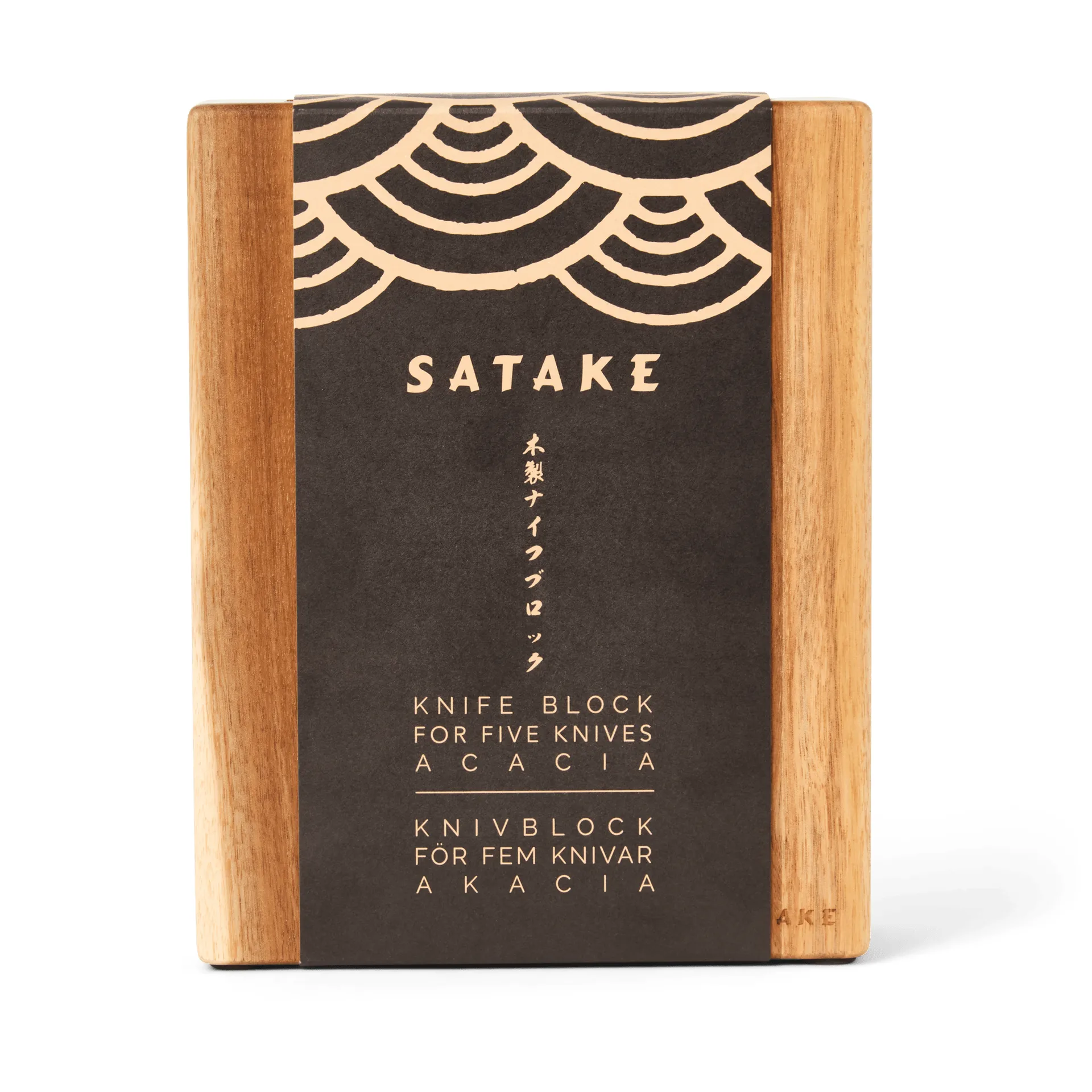 Satake knivblok, Akacietræ, 5 knive, 22,8x18x8 cm Satake