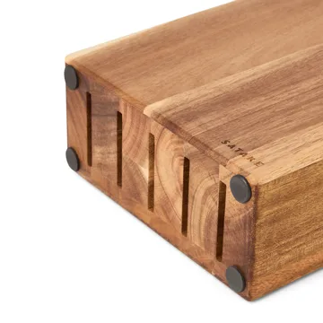 Satake knivblok - Akacietræ, 5 knive, 22,8x18x8 cm - Satake