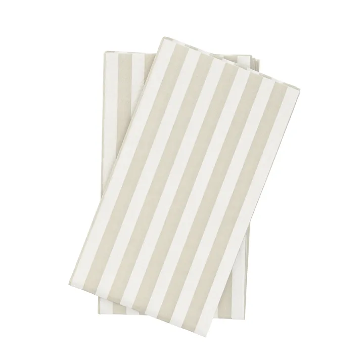 Bold Stripe papirserviet - Hvid-beige, 15‑pak, 33x40 cm - Scandi Essentials