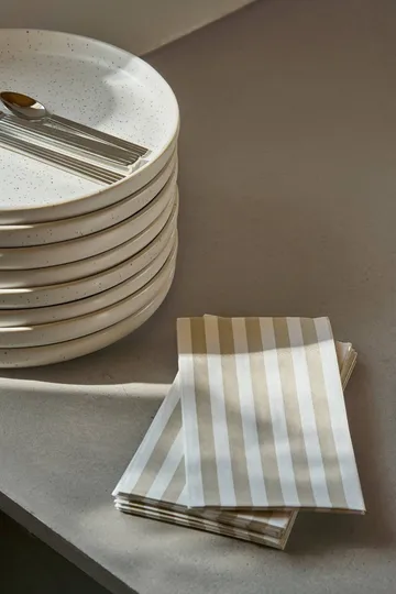 Bold Stripe papirserviet - Hvid-beige, 15‑pak, 33x40 cm - Scandi Essentials