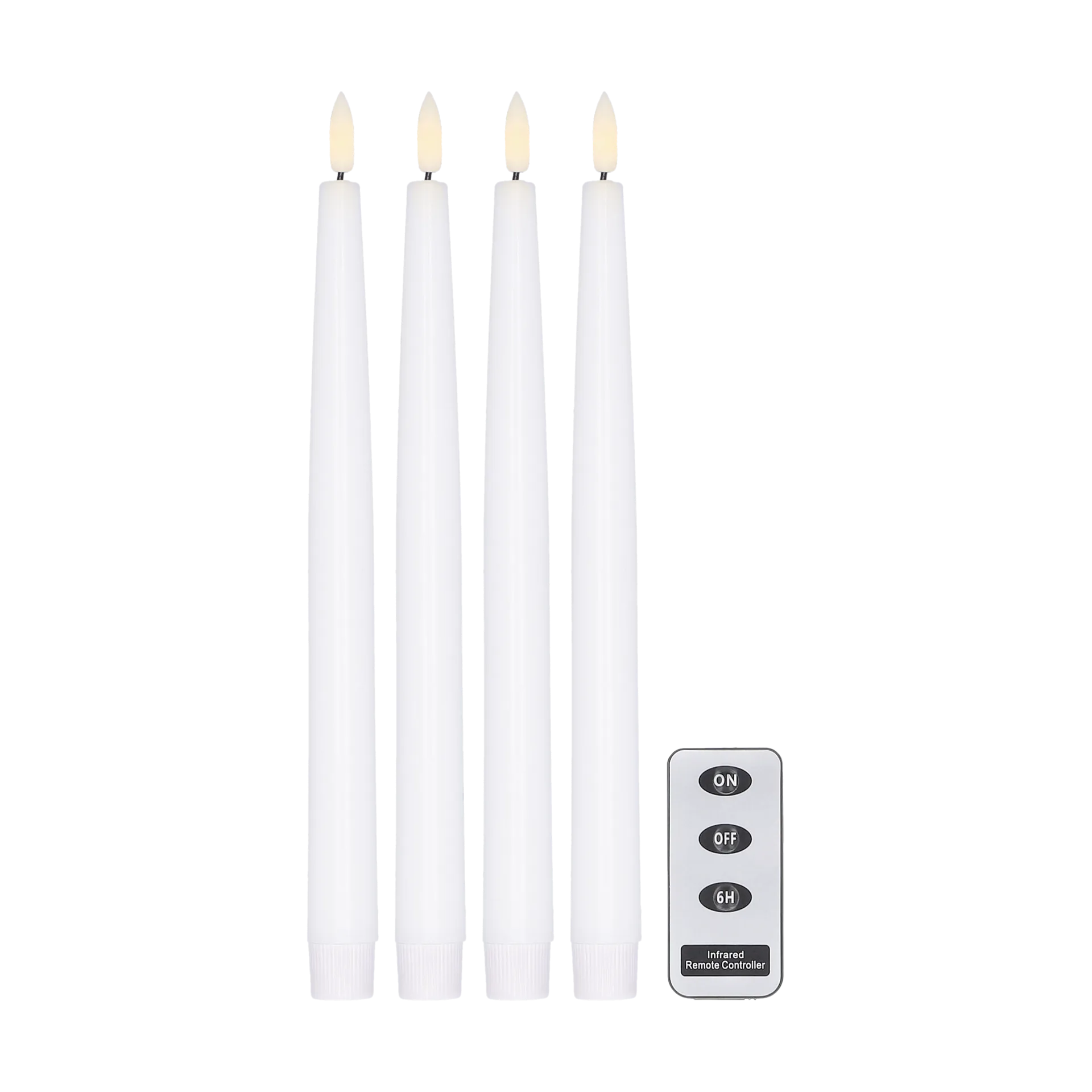Bright LED-lys 28,5 cm 4-pak med fjernbetjening, Hvid Scandi Essentials