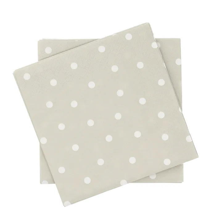 Fine dots papirserviet - Hvid-beige, 20-pak, 33x33 cm - Scandi Essentials