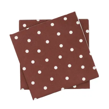 Fine dots papirserviet - Vinrød-hvid, 20-pak, 33x33 cm - Scandi Essentials