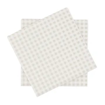 Fine grid papirserviet - Hvid-beige, 20-pak, 33x33 cm - Scandi Essentials