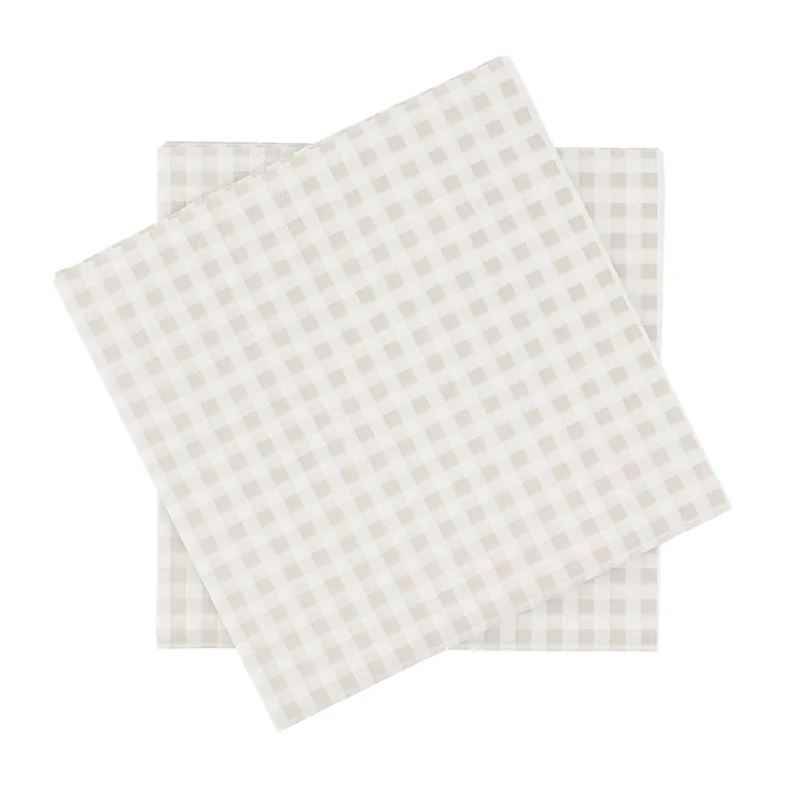 Fine grid papirserviet - Hvid-beige, 20-pak, 33x33 cm - Scandi Essentials