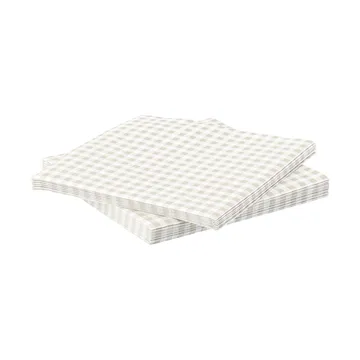 Fine grid papirserviet - Hvid-beige, 20-pak, 33x33 cm - Scandi Essentials