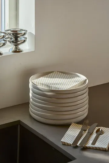 Fine stripe papirserviet - Hvid-beige, 20-pak, 33x33 cm - Scandi Essentials