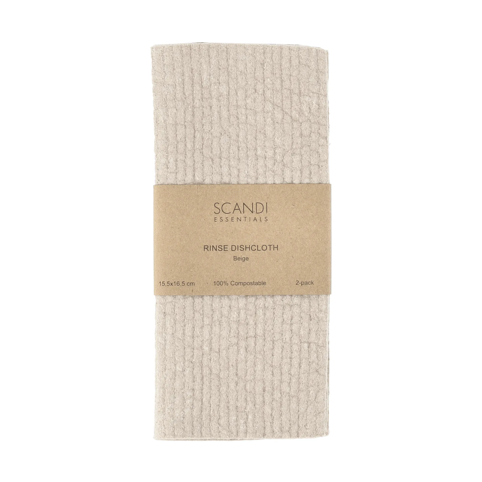 Rinse opvaskeklud, Beige, 2-pak Scandi Essentials