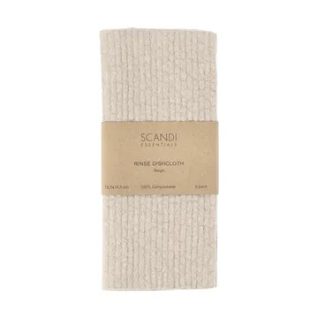 Rinse opvaskeklud - Beige, 2-pak - Scandi Essentials