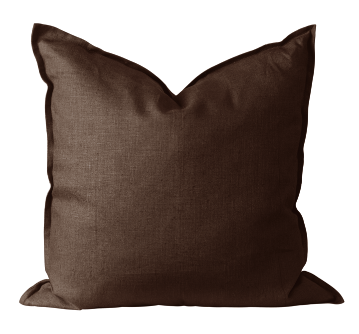 Calm pudebetræk hør 50x50 cm - Chocolate Brown - Scandi Living