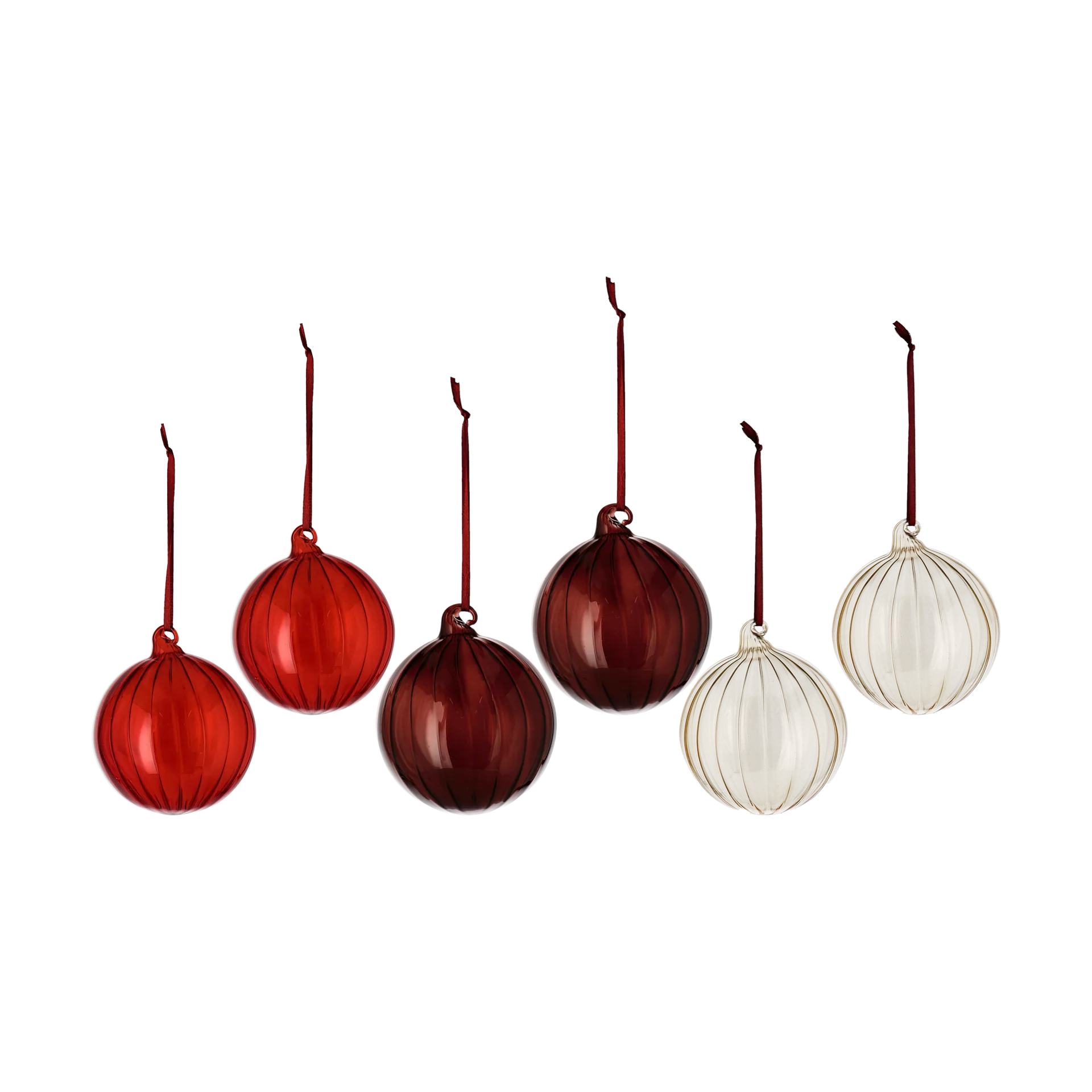 Clarity julekugle Ø8 cm 6-pak, Rød Scandi Living
