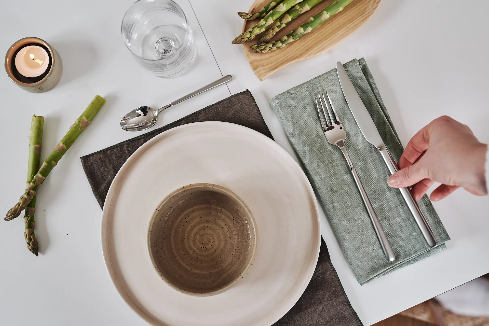 Clean servietter 45 x 45 cm 4-pak, dusty green Scandi Living