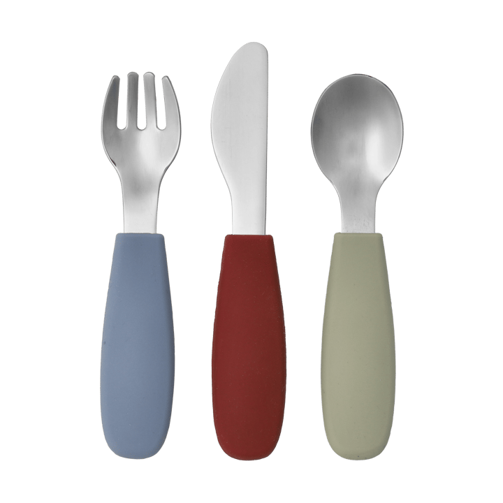 Dine bestiksæt silikone 3 dele - Green-blue - Scandi Living