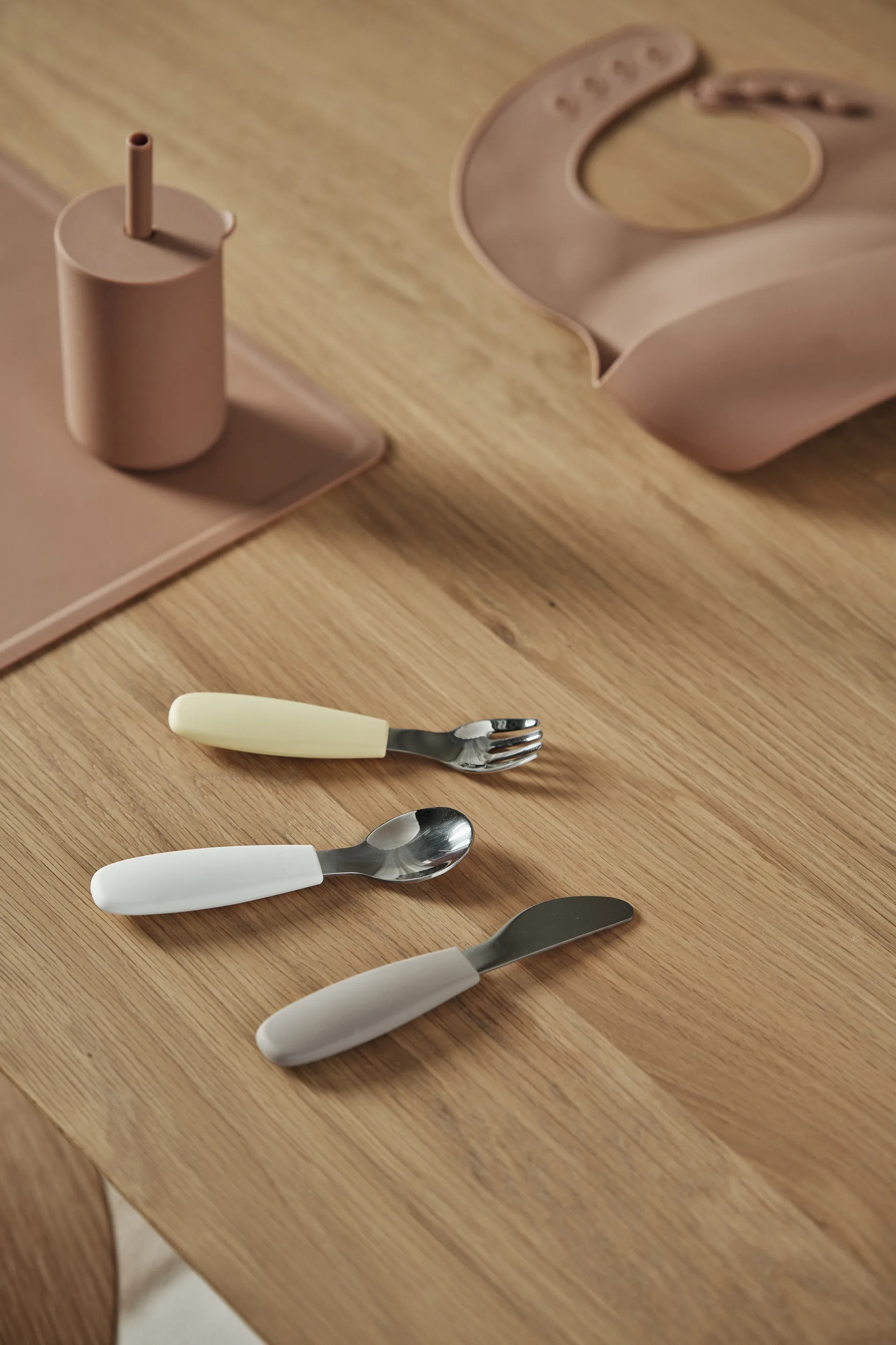 Dine bestiksæt silikone 3 dele, Taupe Scandi Living