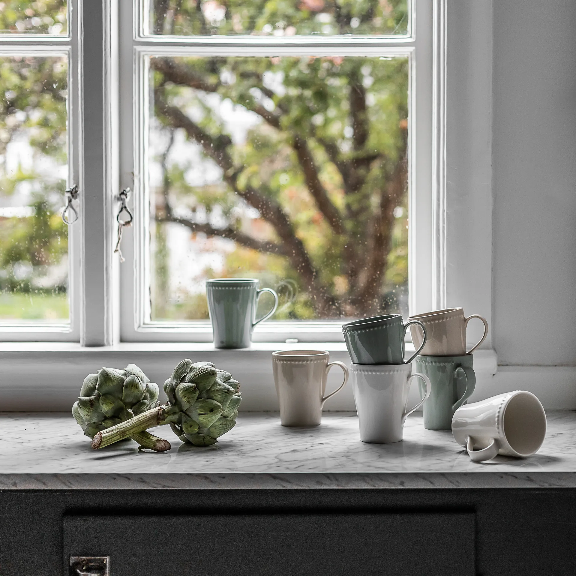 Dots krus 35 cl 4 stk., Grøn Scandi Living