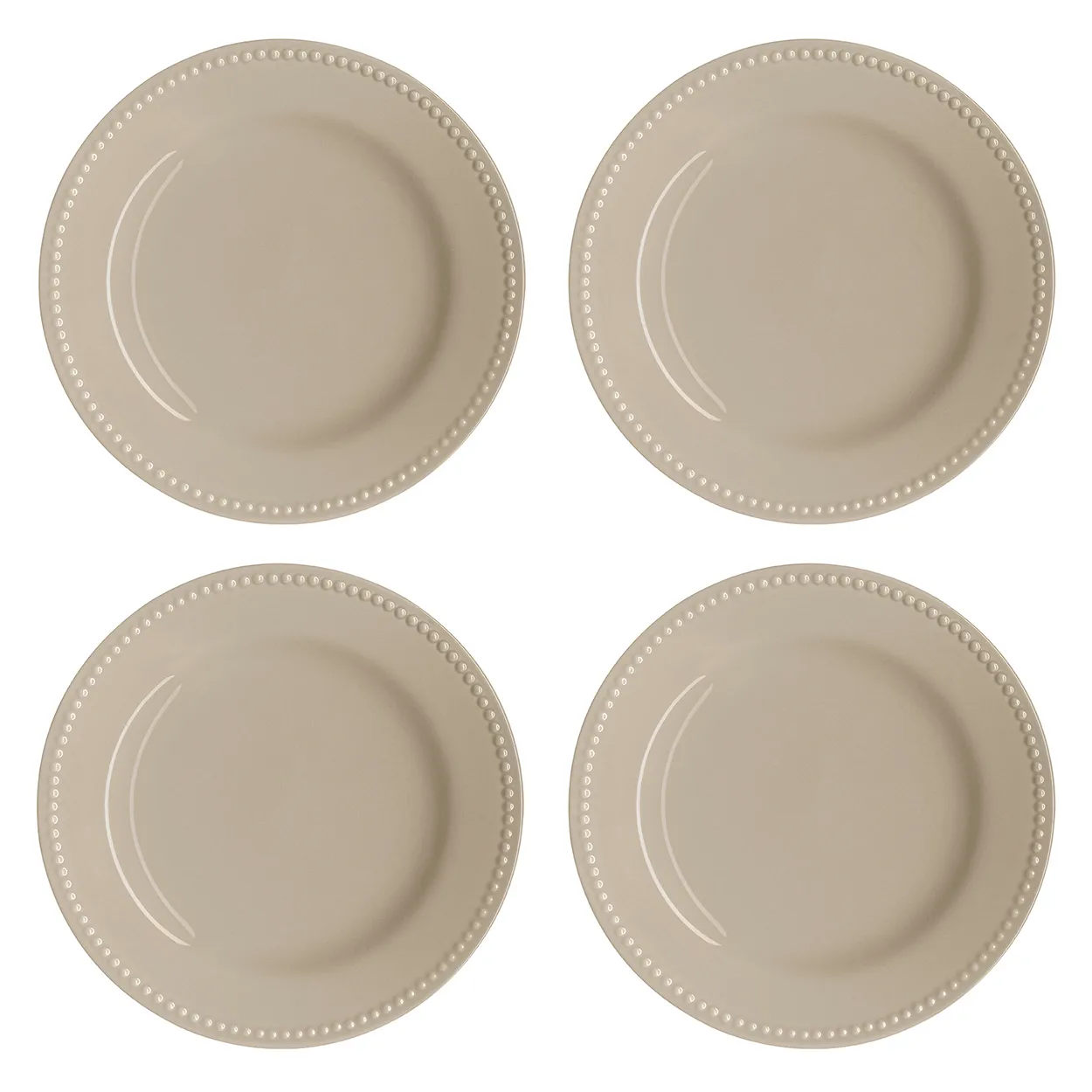 Scandi Living Dots lille tallerken 22 cm 4 stk. Beige