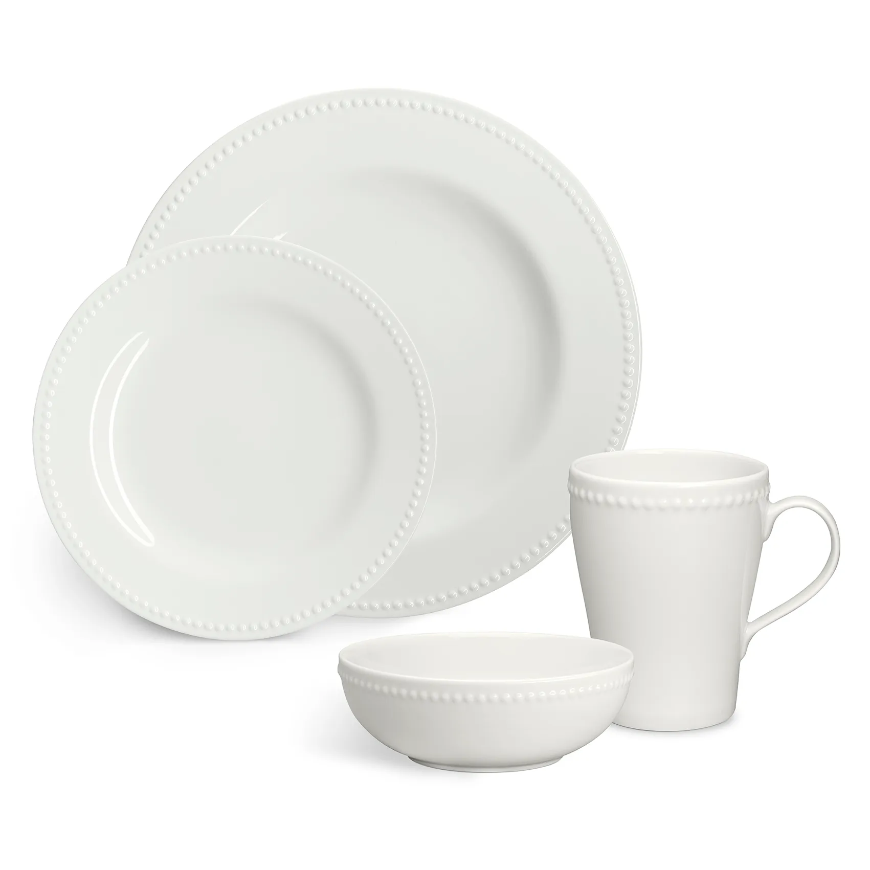 Dots lille tallerken 22 cm 4 stk., Cremehvid Scandi Living