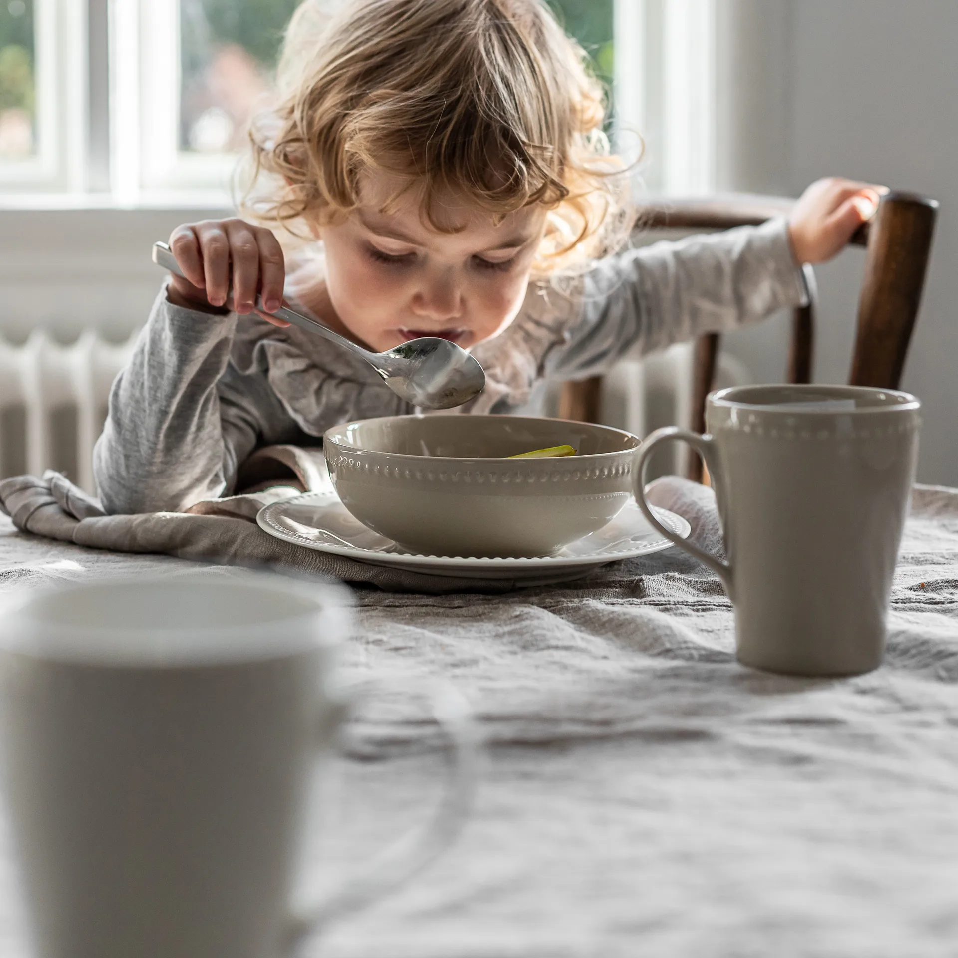 Dots morgenmadsskål 60 cl 4 stk., Beige Scandi Living