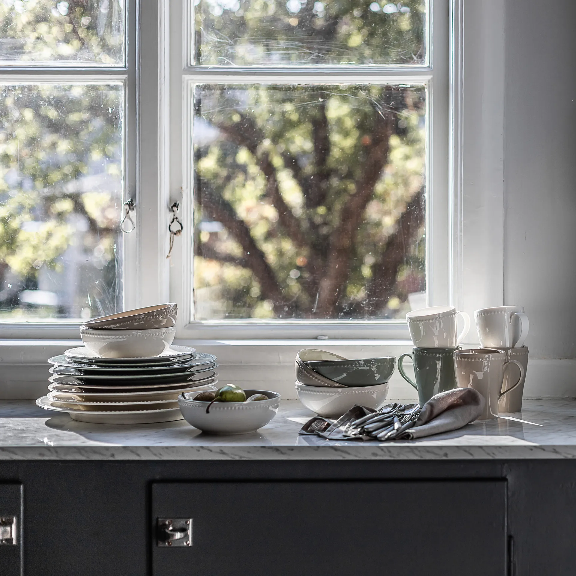 Dots morgenmadsskål 60 cl 4 stk., Beige Scandi Living