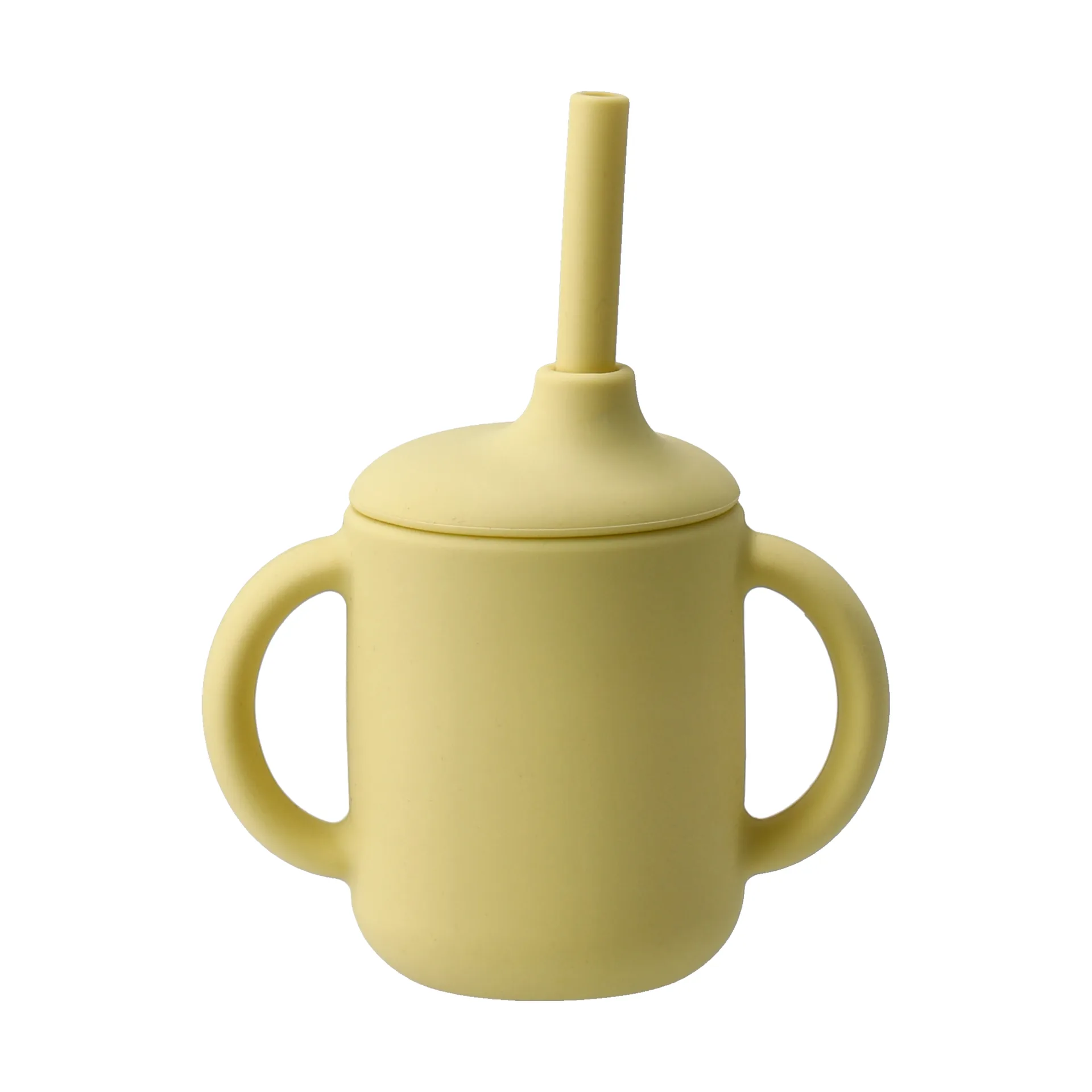 Idun krus med sugerør silikone 120 ml, Lemon Scandi Living