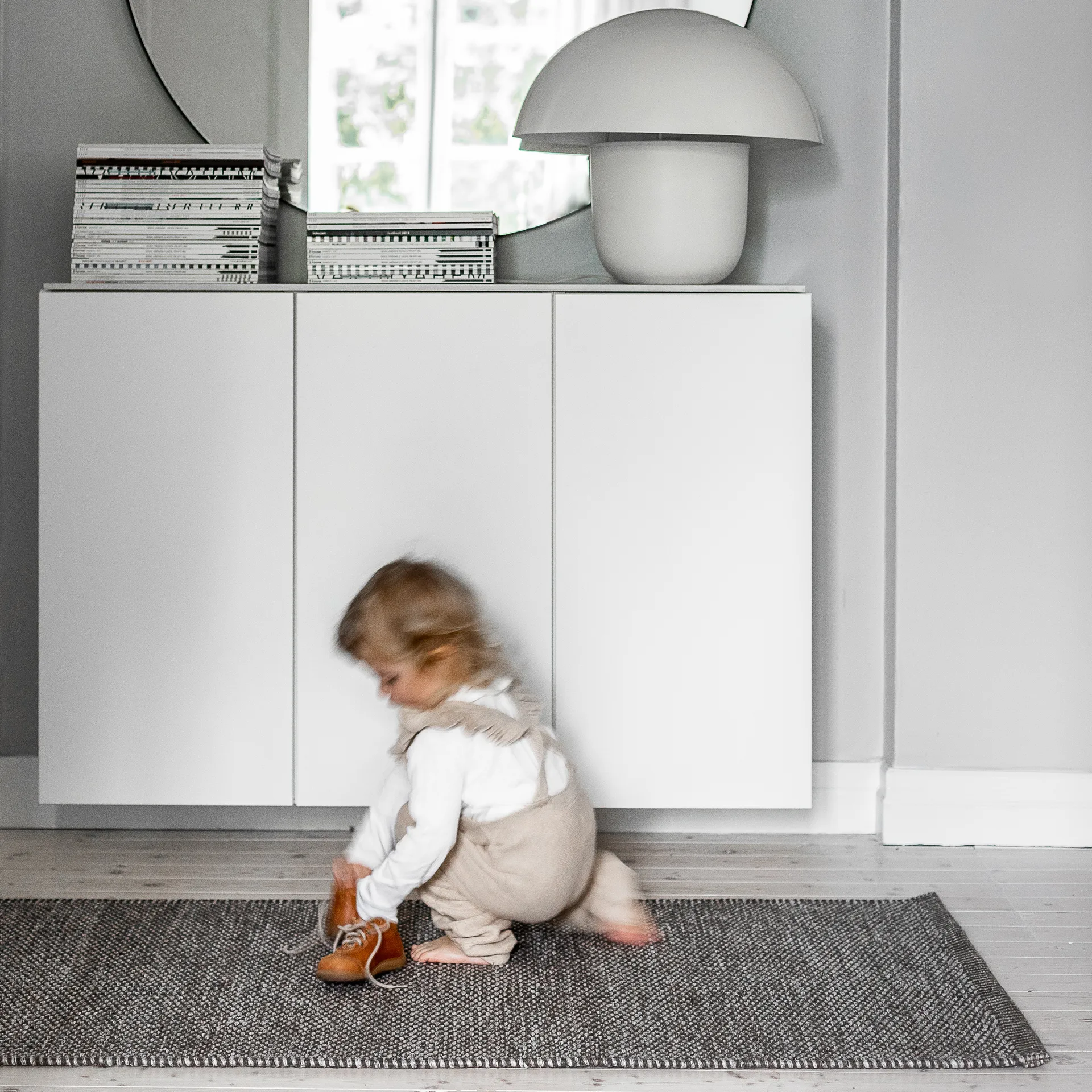 Lea uldtæppe naturgrå, 80x240 cm Scandi Living