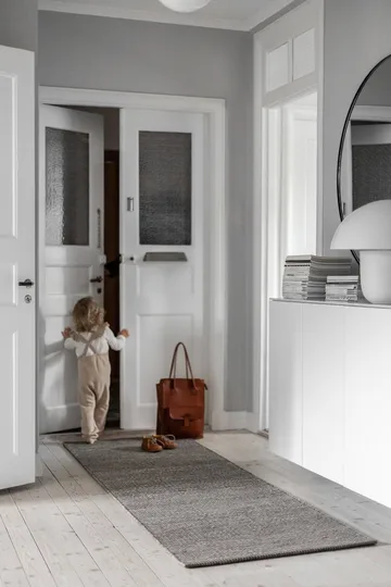 Lea uldtæppe sort - 80x240 cm - Scandi Living