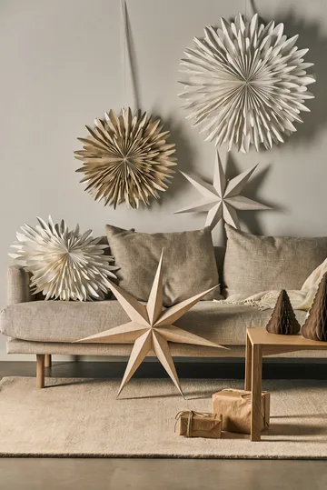 Luna adventsstjerne Ø80 cm 2-pak - Hvid med prikker - Scandi Living