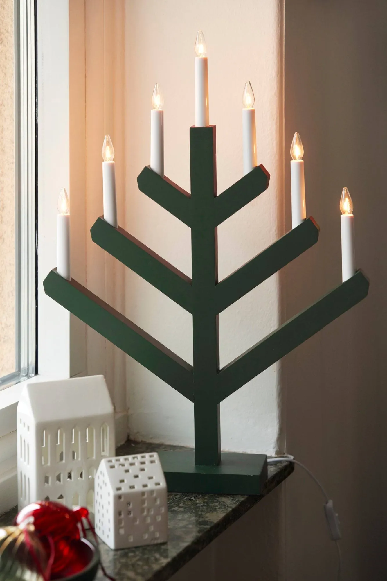 Pine adventslysestage 62 cm, Grøn Scandi Living